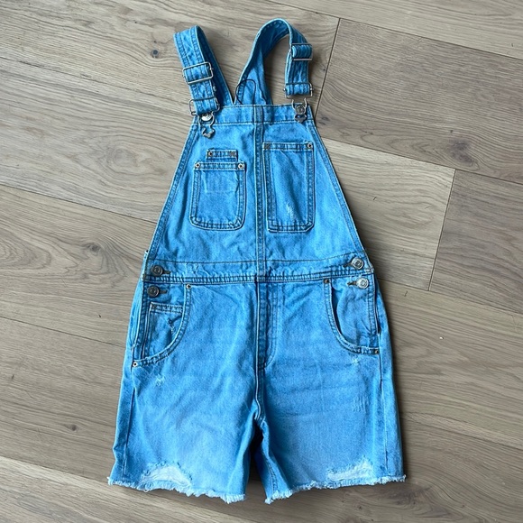 Zara jean overall shorts Size 10 Girl - Picture 1 of 5